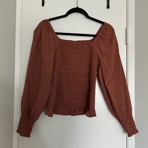 MADEWELL - Rust Orange - Rouched Blouse - Suze Small